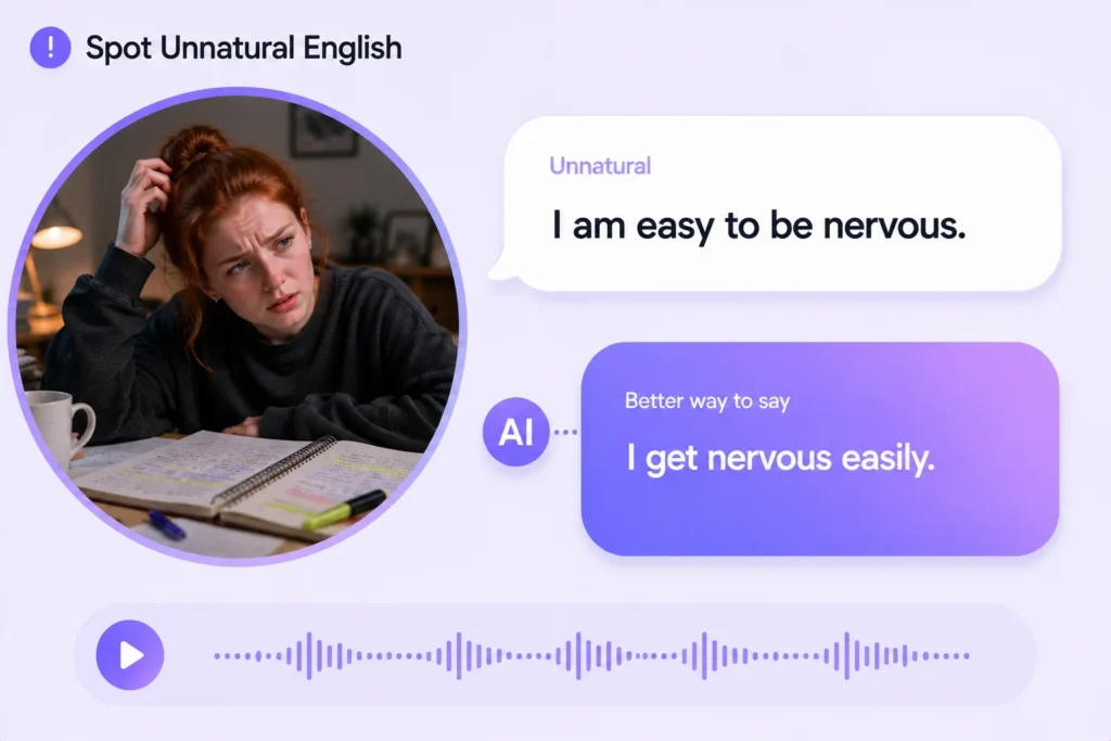 Spot unnatural English with AI speaking practice: fix translation interference errors instantly