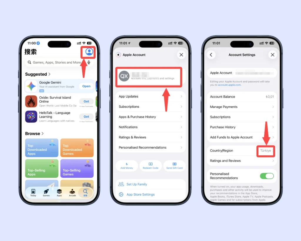 Step 2: Sign Into the Turkey App Store