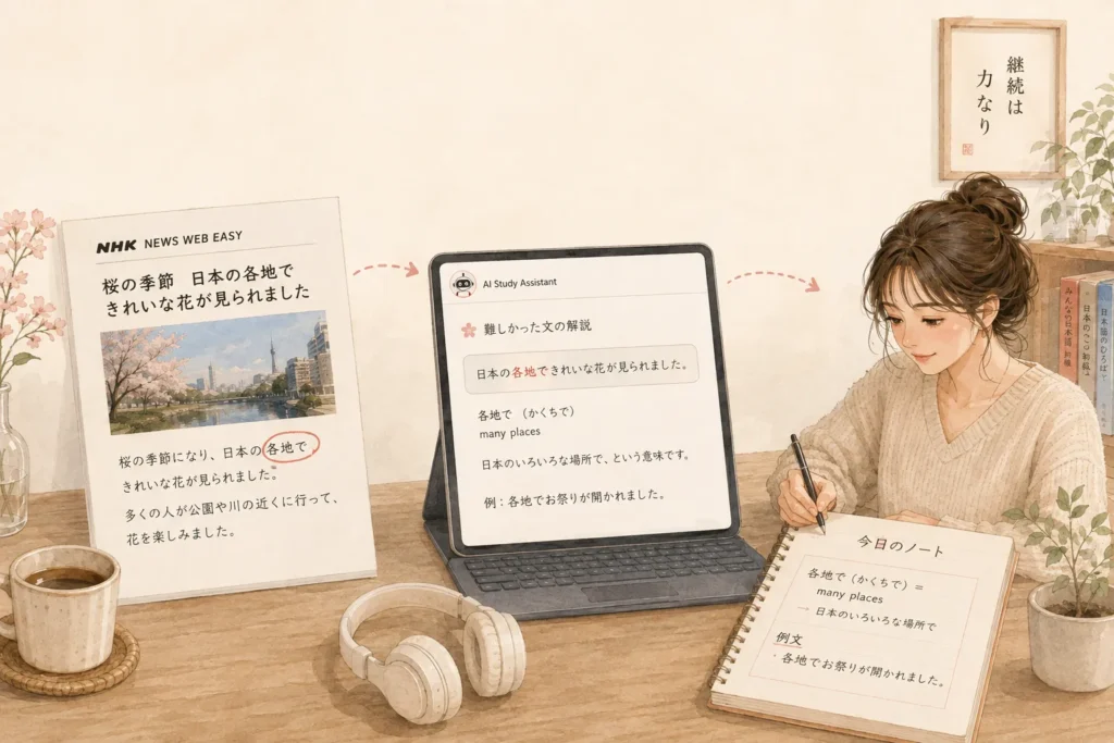 My AI + NHK Japanese Learning Workflow